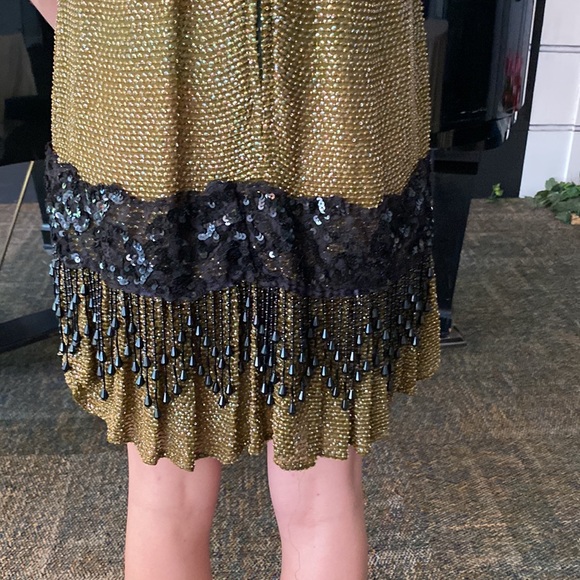 Custom made olive and black flapper dress for a theater show. - Picture 3 of 5